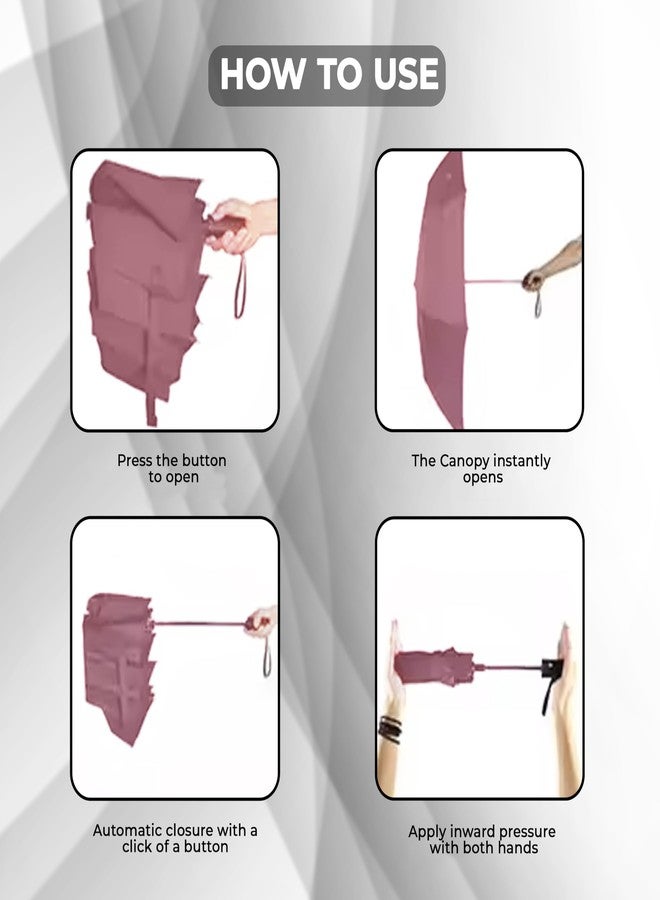 روبوست مظلة متينة مقاومة للرياح والماء - عبوة من قطعة واحدة (أحمر) | آلية فتح وإغلاق تلقائية | خفيفة الوزن وصغيرة الحجم | شديدة التحمل | مناسبة للسفر - Image 4